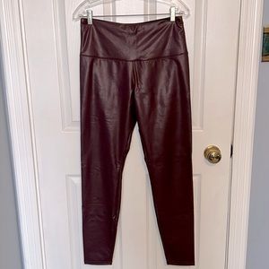 Joe Fresh Faux Leather Leggings in Wine | size M